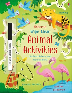 Книги з логічними завданнями: Wipe-clean animal activities [Usborne]