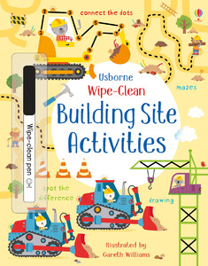 Книги для дітей: Wipe-clean building site activities [Usborne]
