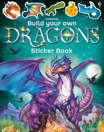 Альбомы с наклейками: Build Your Own Dragons Sticker Book [Usborne]