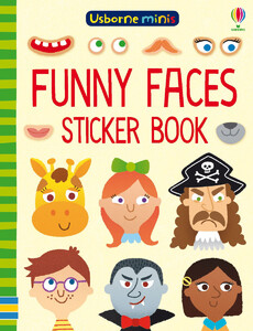 Книги про людське тіло: Funny faces sticker book [Usborne]