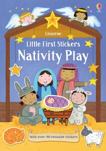 Книги для дітей: Little first stickers Nativity Play [Usborne]