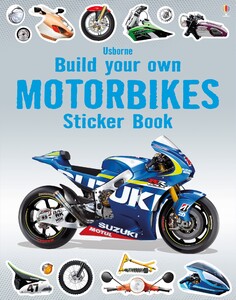 Книги про транспорт: Build Your Own Motorbikes Sticker Book [Usborne]