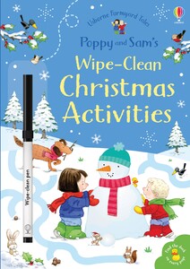 Книги с логическими заданиями: Poppy and Sam's Wipe-Clean Christmas Activities [Usborne]