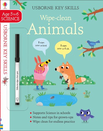 Книги с логическими заданиями: Wipe-Clean Animals 5-6 [Usborne]