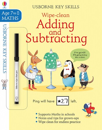 Обучение счёту и математике: Wipe-Clean Adding and Subtracting 7-8 [Usborne]