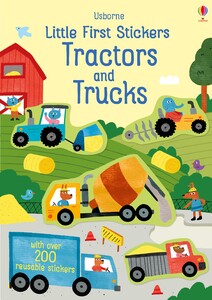 Книги для детей: Little first stickers tractors and trucks [Usborne]