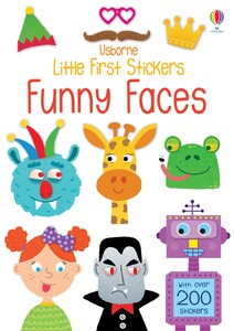 Альбомы с наклейками: Little First Stickers Funny Faces [Usborne]