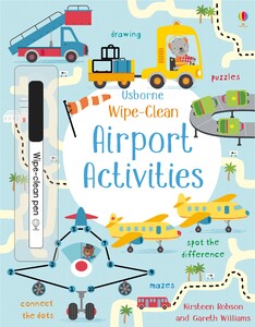 Книги с логическими заданиями: Wipe-clean airport activities [Usborne]