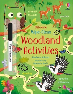 Книги з логічними завданнями: Wipe-Clean Woodland Activities [Usborne]