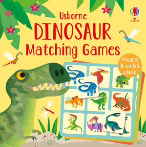 Книги про динозавров: Настольная игра Dinosaur Matching Game в комплекте с книгой [Usborne]