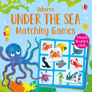 Книги про животных: Настольная игра Under the Sea Matching Games в комплекте с книгой [Usborne]