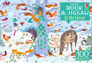 Книги про животных: In the Forest книга и пазл в комплекте [Usborne]