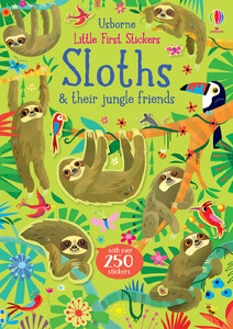 Книги про животных: Little First Stickers Sloths & Their Jungle Friends [Usborne]