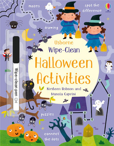 Книги з логічними завданнями: Wipe-Clean Halloween Activities [Usborne]