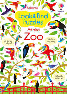 Книги про тварин: Look and Find Puzzles At the Zoo [Usborne]