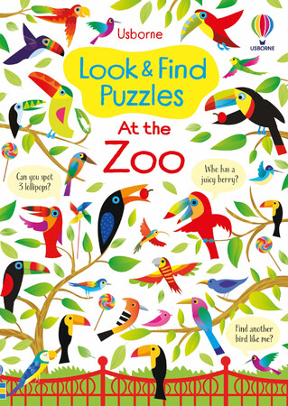 Книги с логическими заданиями: Look and Find Puzzles At the Zoo [Usborne]