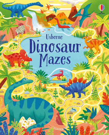 Книги с логическими заданиями: Dinosaur Mazes [Usborne]