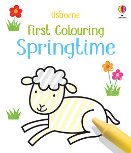 Книги про тварин: First Colouring Springtime [Usborne]