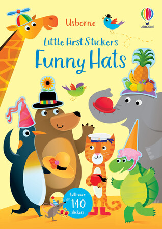 Альбомы с наклейками: Little First Stickers Funny Hats [Usborne]