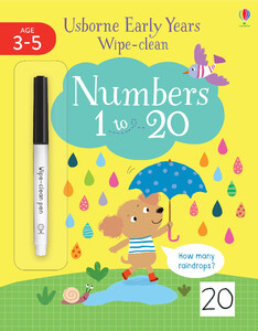 Обучение счёту и математике: Early Years Wipe-Clean Numbers 1 to 20 [Usborne]