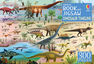 Книги про динозавров: Dinosaur Timeline книга и пазл в комплекте [Usborne]