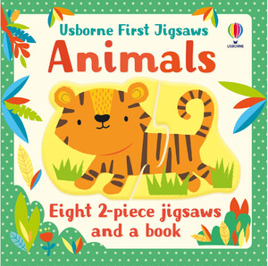 Книги про животных: Animals книга и 8 пазлов в комплекте [Usborne]