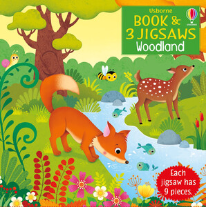 Книги про тварин: Woodland книга и 3 пазла в комплекте [Usborne]