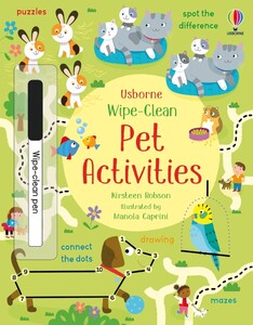 Книги для дітей: Wipe-Clean Pet Activities [Usborne]