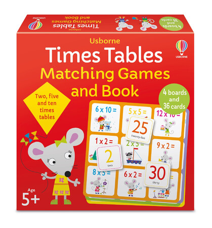 Настільні ігри: Настольная игра Times Tables Matching Game в комплекте с книгой [Usborne]