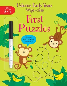 Книги для дітей: Early Years Wipe-Clean First Puzzles [Usborne]