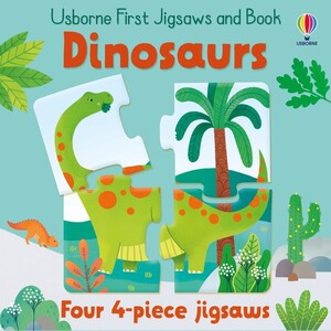 Книги про динозаврів: Dinosaurs (набір з 4 пазлів і книга) [Usborne]