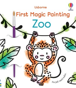 Книги для дітей: First Magic Painting Zoo [Usborne]