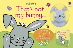 Книги про животных: Набор: книга That's Not My Bunny и игрушка [Usborne]