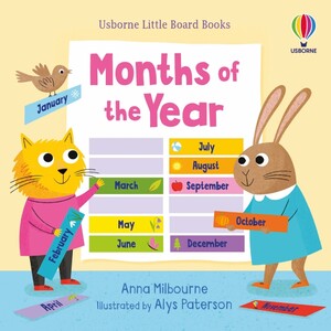 Книги с логическими заданиями: Little Board Books Months of the Year [Usborne]