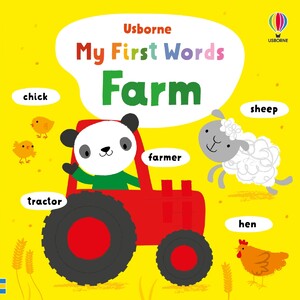 Книги про животных: My First Words Book Farm [Usborne]