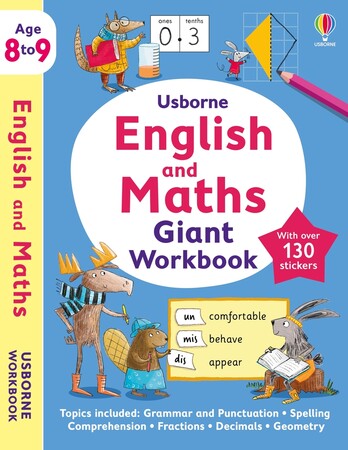 Вивчення іноземних мов: Usborne English and Maths Giant Workbook 8-9