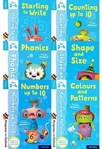 Книги с логическими заданиями: Preschool Progress with Oxford 3-4Y (6 книг в наборе)