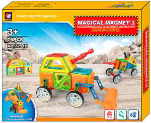 Магнітні конструктори: Магнітний конструктор Xinbida Magical Magnet II 76 деталей