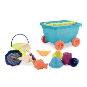 Развивающие игрушки: Набор для игры с песком и водой «Тележка Море», Battat