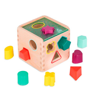 Розвивальні іграшки: Розвивальна дерев'яна іграшка-сортер «Чарівний куб», Battat