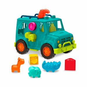Розвивальні іграшки: Ігровий набір-сортер «Вантажівка Сафарі», аква, Battat