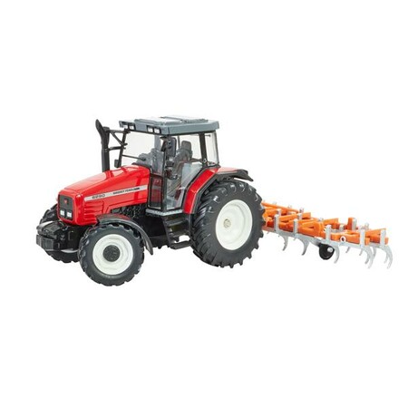 Міська та сільгосптехніка: Модель Britains Трактор Massey Ferguson 6290 з культиватором 1:32