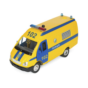 Ігри та іграшки: Автомодель інерційна Газель Поліція жовто-блакитна, Технопарк