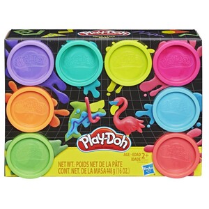 Лепка и пластилин: Набор игровой Плей-До 8 цветов Неон E5063, Play-Doh