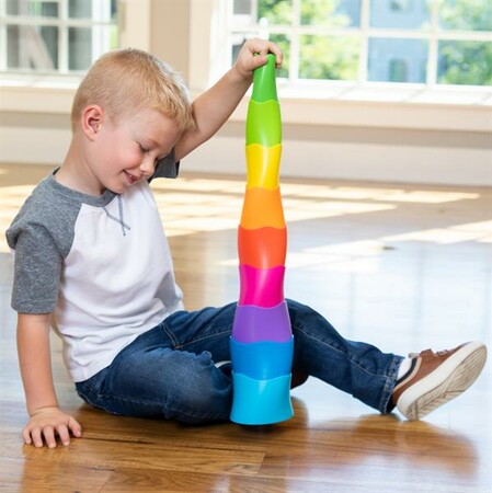 Кубики, сортеры и пирамидки: Пірамідка Fat Brain Toys Spiroku Кольорова вежа