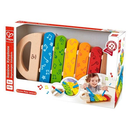 Дитячий ксилофон: Дерев'яний ксилофон Hape Веселка E0606