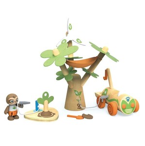 Игры и игрушки: Дерев'яний набір Hape Електрокар для садіння дерев E3417
