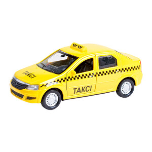 Автомодель інерційна Renault Logan Таксі жовтий (1:32), Технопарк