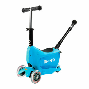 Детский транспорт: Самокат Micro серии Mini2go Deluxe Plus - Голубой