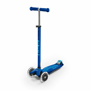 Детский транспорт: Самокат Micro серии Maxi Deluxe LED, темно-синий